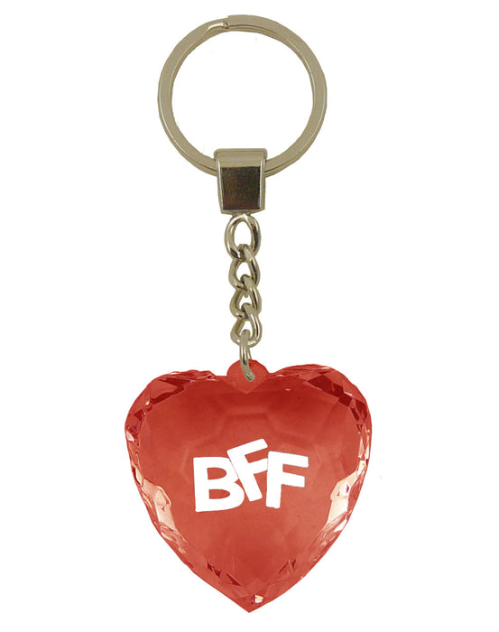Diamond Cut Heart Keyrings - 30 designs - Family and Friends