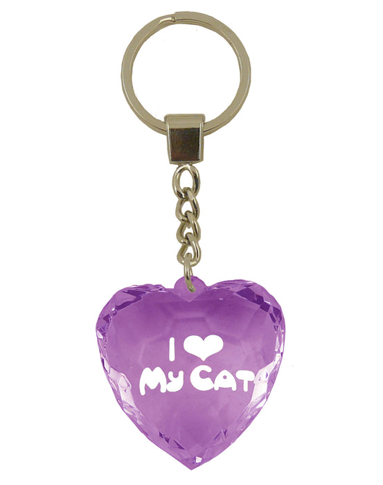 Diamond Cut Heart Keyrings - 30 designs - Family and Friends