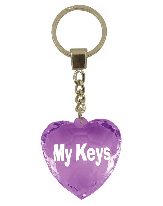 Diamond Cut Heart Keyrings - 30 designs - Family and Friends
