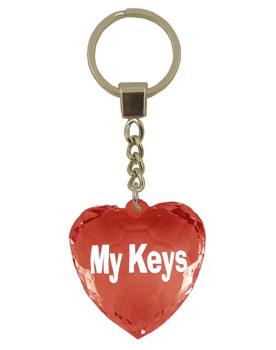 Diamond Cut Heart Keyrings - 30 designs - Family and Friends