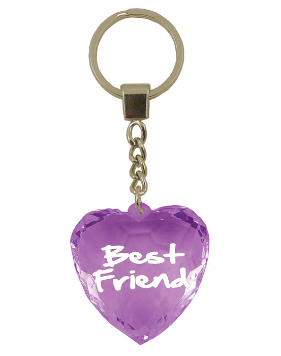 Diamond Cut Heart Keyrings - 30 designs - Family and Friends