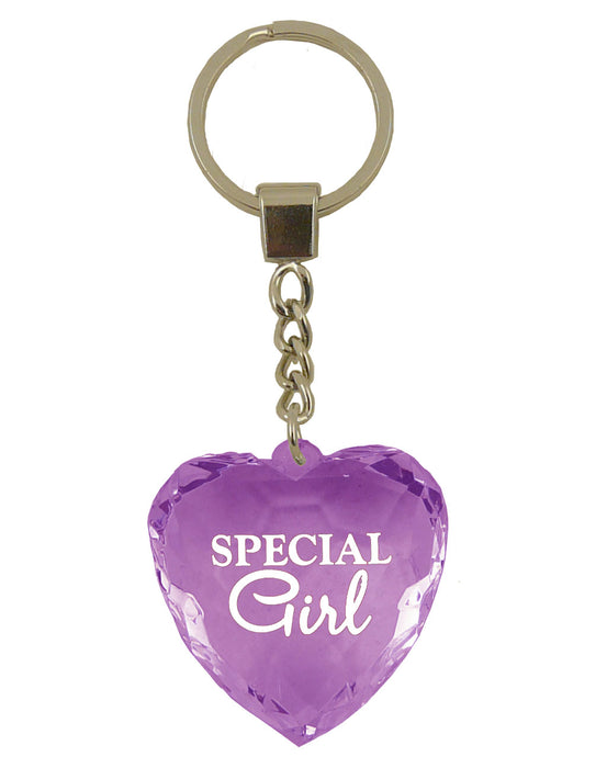 Diamond Cut Heart Keyrings - 30 designs - Family and Friends