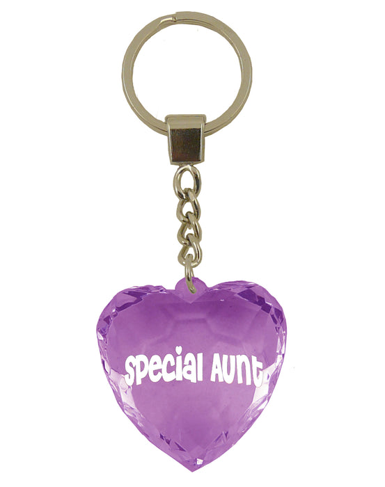 Diamond Cut Heart Keyrings - 30 designs - Family and Friends