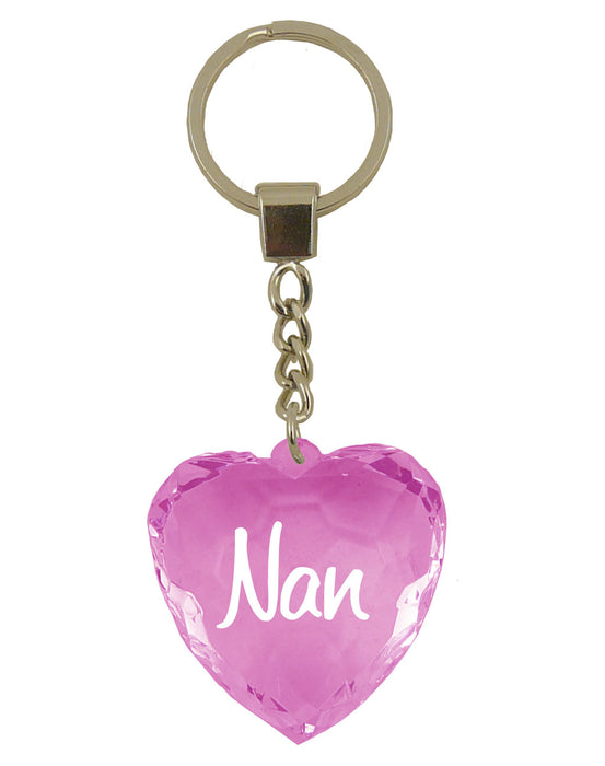 Diamond Cut Heart Keyrings - 30 designs - Family and Friends