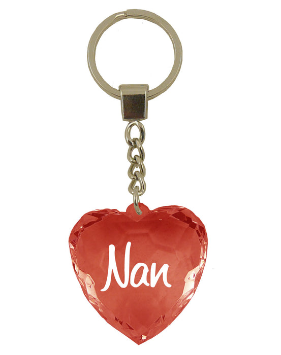 Diamond Cut Heart Keyrings - 30 designs - Family and Friends