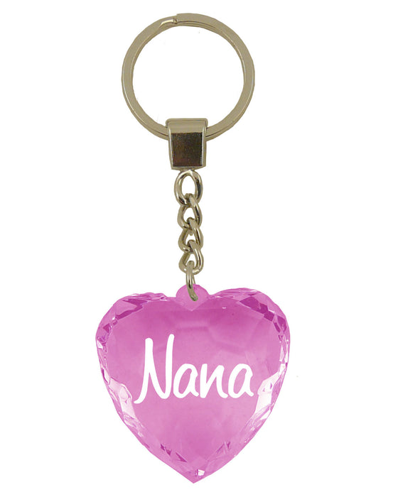 Diamond Cut Heart Keyrings - 30 designs - Family and Friends