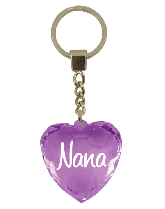 Diamond Cut Heart Keyrings - 30 designs - Family and Friends