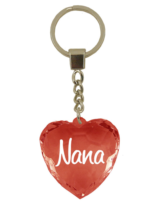 Diamond Cut Heart Keyrings - 30 designs - Family and Friends