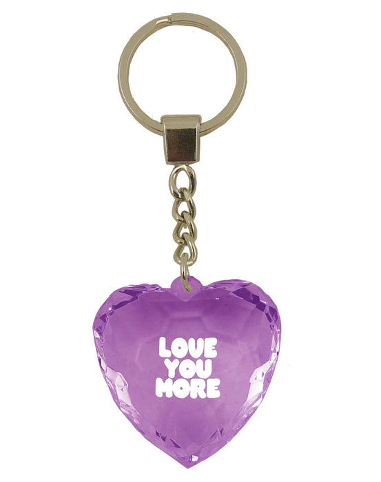 Diamond Cut Heart Keyrings - 30 designs - Family and Friends