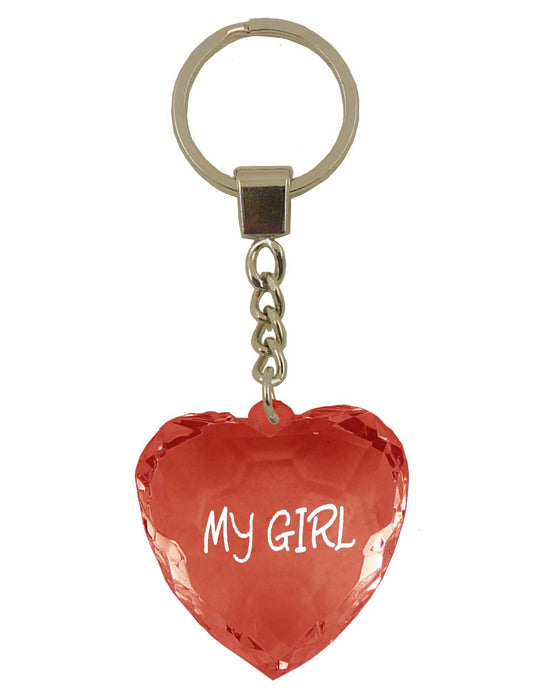 Diamond Cut Heart Keyrings - 30 designs - Family and Friends