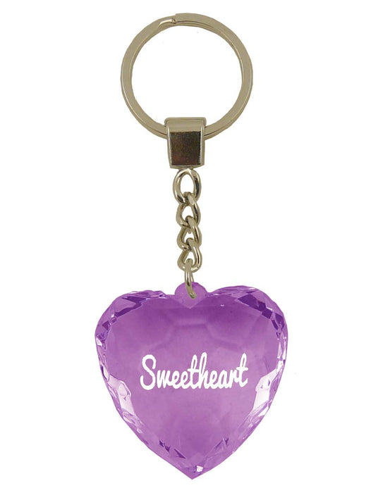 Diamond Cut Heart Keyrings - 30 designs - Family and Friends