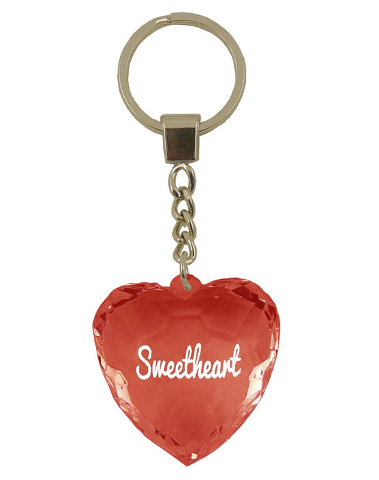 Diamond Cut Heart Keyrings - 30 designs - Family and Friends