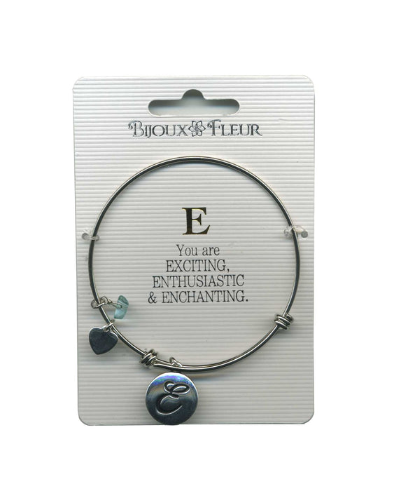 Initial E Bijoux Fleur Bangle