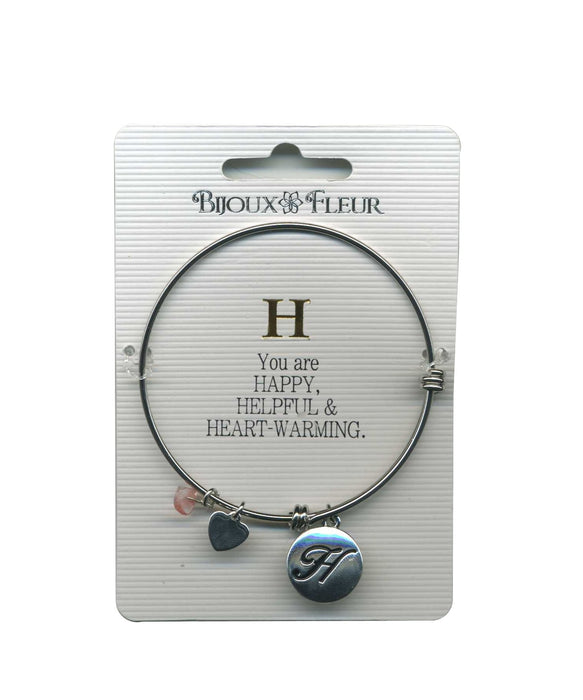 Initial H Bijoux Fleur Bangle