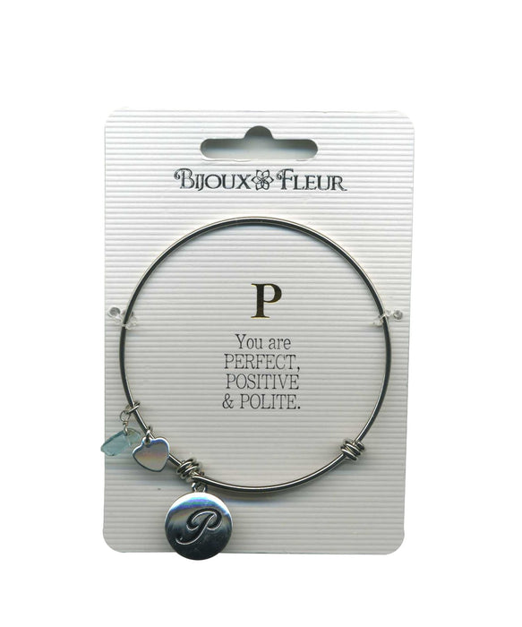 Initial P Bijoux Fleur Bangle