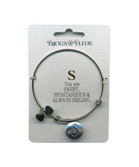Initial S Bijoux Fleur Bangle