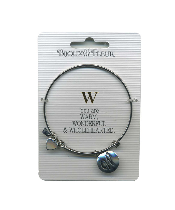 Initial W Bijoux Fleur Bangle