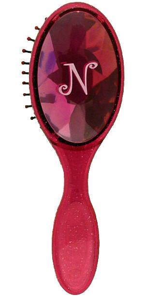 BJH074 Girls Bejewelled Hairbrush - Letter N