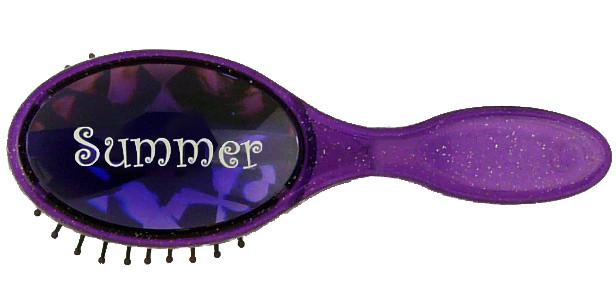 BJH089 Girls Bejewelled Hairbrush - Summer