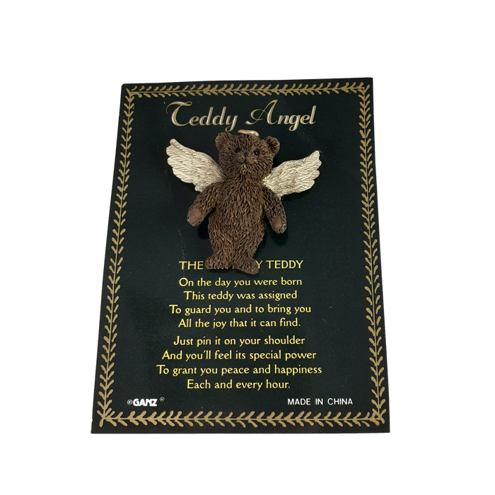 Teddy Bear Angel Brooch with Poem