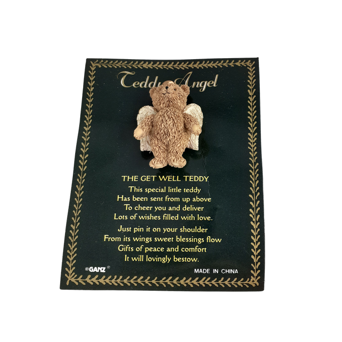 Teddy Bear Angel Brooch with Poem
