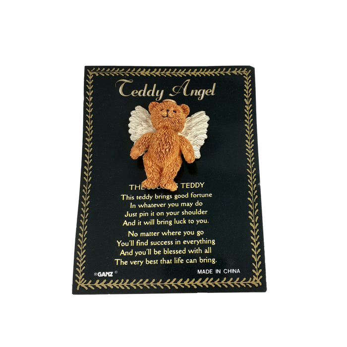 Teddy Bear Angel Brooch with Poem