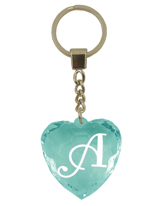 Diamond Heart Keyrings - Names and Letters A-F