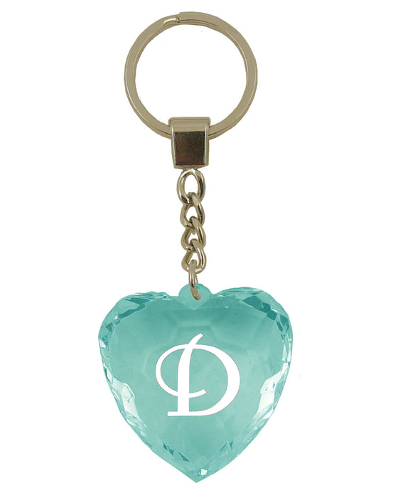Diamond Heart Keyrings - Names and Letters A-F