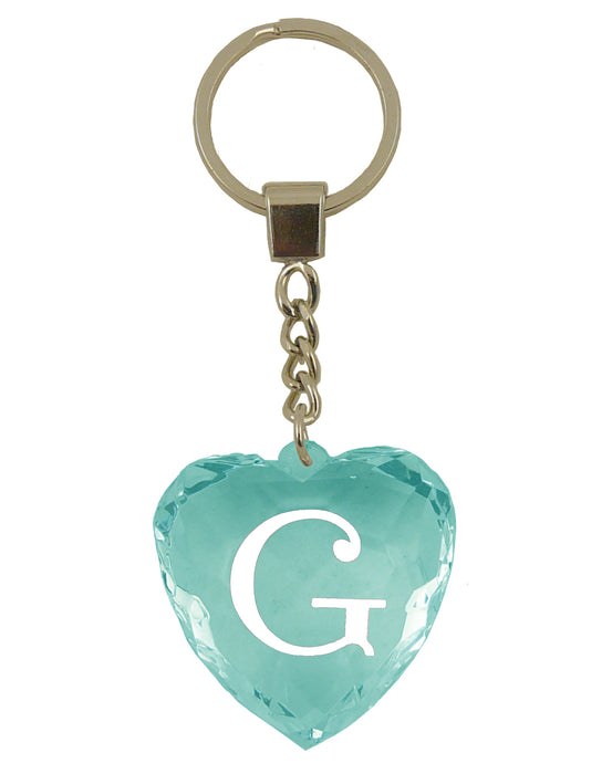 Diamond Heart Keyrings - Names and Letters G-L