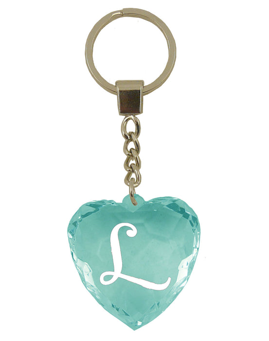 Diamond Heart Keyrings - Names and Letters G-L
