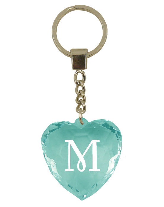 Diamond Heart Keyrings - Names and Letters M-Z