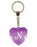 Initial Letter N Diamond Heart Keyring - Purple