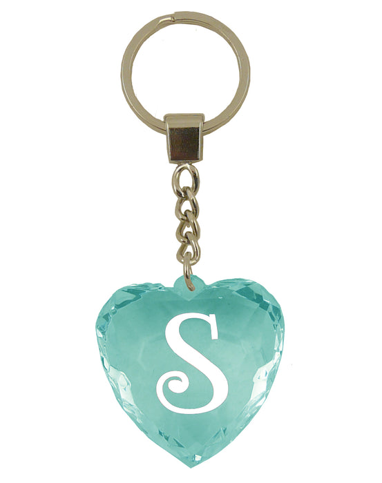 Diamond Heart Keyrings - Names and Letters M-Z