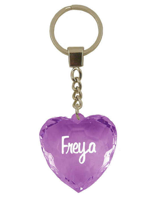 Freya Diamond Heart Keyring - Purple