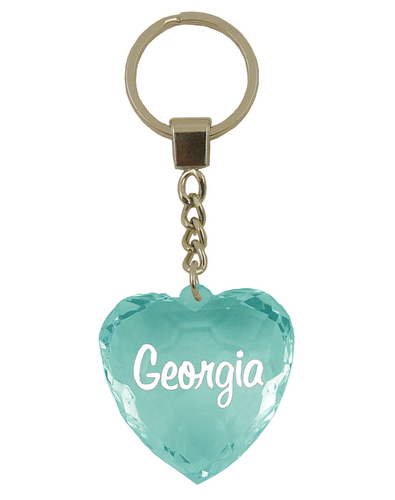 Diamond Heart Keyrings - Names and Letters G-L