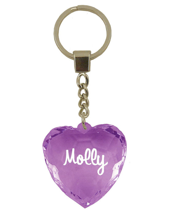 Molly Diamond Heart Keyring - Purple