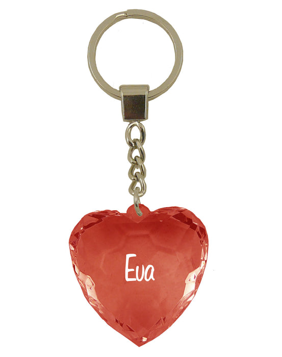 Diamond Heart Keyrings - Names and Letters A-F