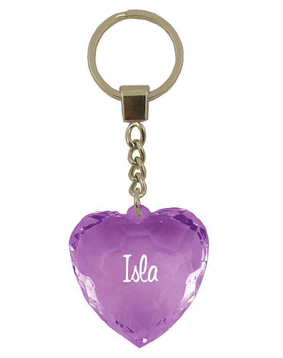 Diamond Heart Keyrings - Names and Letters G-L