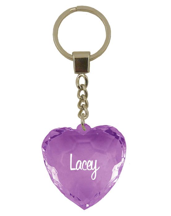 Diamond Heart Keyrings - Names and Letters G-L