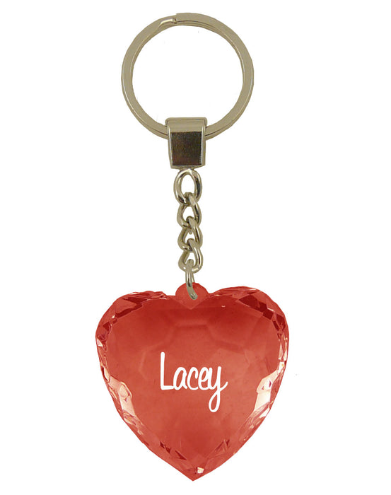 Diamond Heart Keyrings - Names and Letters G-L
