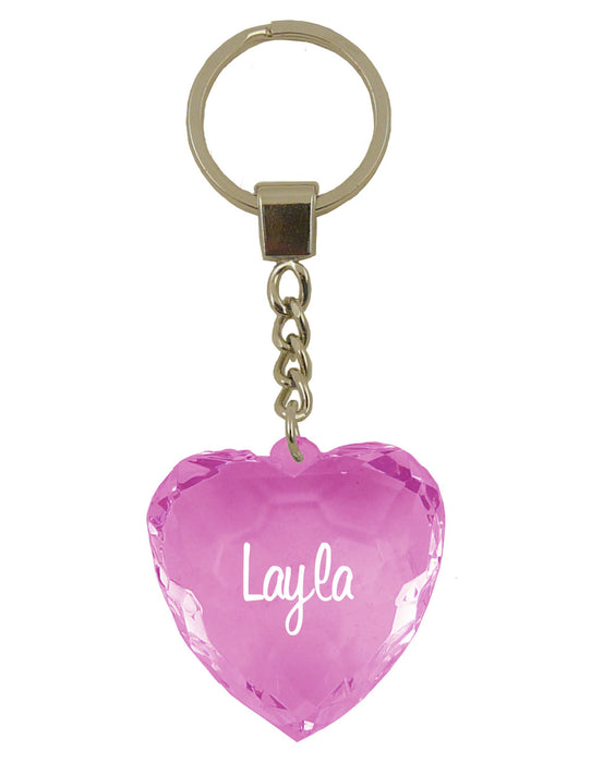 Diamond Heart Keyrings - Names and Letters G-L