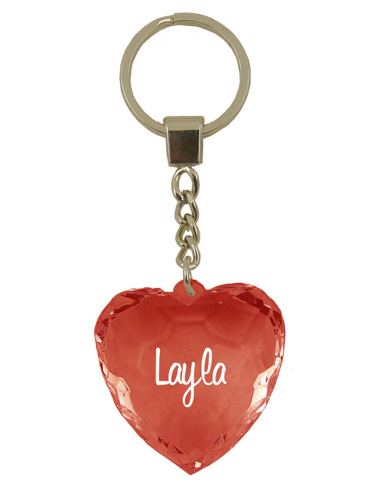 Diamond Heart Keyrings - Names and Letters G-L