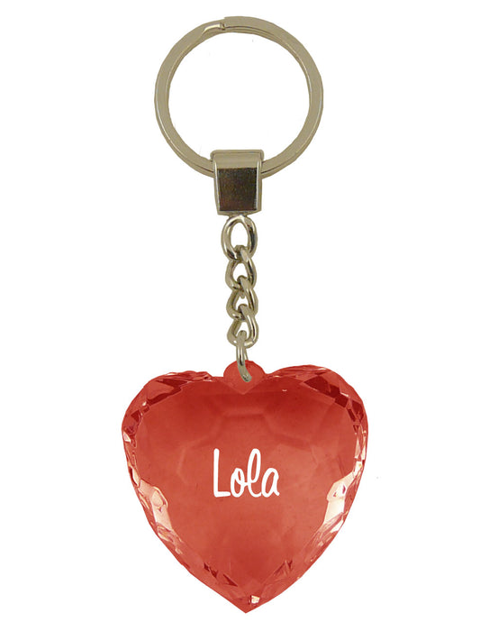 Diamond Heart Keyrings - Names and Letters G-L