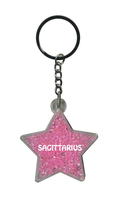 Sagittarius Itzy Glitzy Keyring - Pink