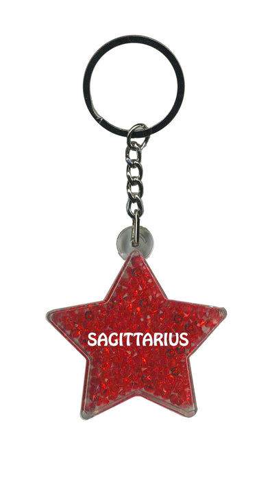 Sagittarius Itzy Glitzy Keyring - Red