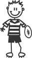 My Family Sticker - Boy Playing Rugby