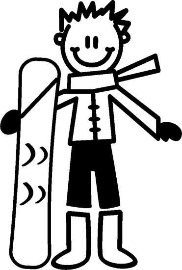 My Family Sticker - Older Boy With Snowboard