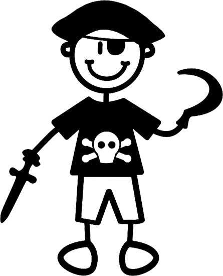 My Family Sticker - Younger Boy Being Pirate