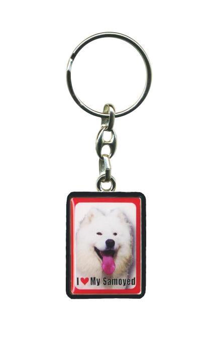 PEK067 Pet Dog Keyring - Samoyed