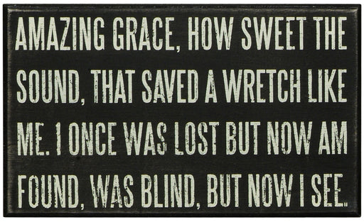 Primitives Box Sign - Amazing Grace